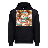 Black baseball leopard sunflower seamless pattern Urban Hoodie - JahusDesignShop