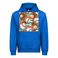 Cobalt baseball leopard sunflower seamless pattern Urban Hoodie - JahusDesignShop