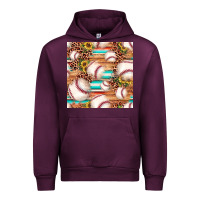 Mauve Wine baseball leopard sunflower seamless pattern Urban Hoodie - JahusDesignShop