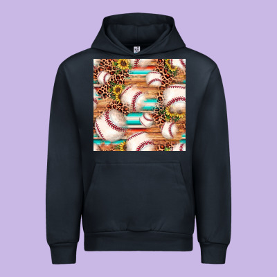 Baseball Leopard Sunflower Seamless Pattern Urban Hoodie Designed By Jahusdesignshop