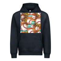 Navy baseball leopard sunflower seamless pattern Urban Hoodie - JahusDesignShop