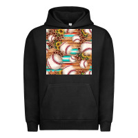 Pigment Black baseball leopard sunflower seamless pattern Urban Hoodie - JahusDesignShop