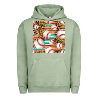Pigment Oil Green baseball leopard sunflower seamless pattern Urban Hoodie - JahusDesignShop