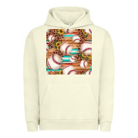 Pigment Pistachio baseball leopard sunflower seamless pattern Urban Hoodie - JahusDesignShop