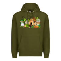 Army Green chicken coffee cups Premium Hoodie - AdoDesignShop