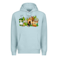 Blue Mist chicken coffee cups Premium Hoodie - AdoDesignShop