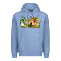 Colony Blue chicken coffee cups Premium Hoodie - AdoDesignShop