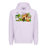 Lilac chicken coffee cups Premium Hoodie - AdoDesignShop
