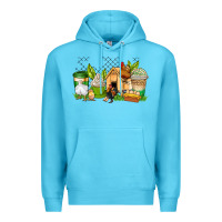 Ocean Blue chicken coffee cups Premium Hoodie - AdoDesignShop