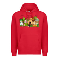 Red chicken coffee cups Premium Hoodie - AdoDesignShop