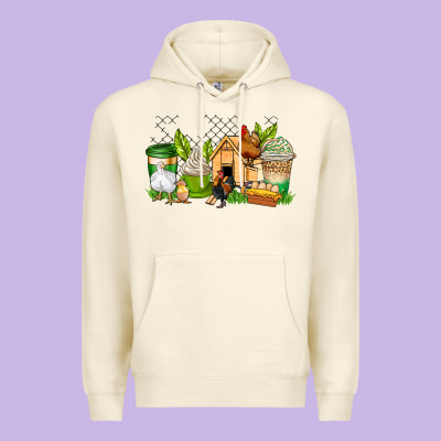 Chicken Coffee Cups Premium Hoodie Designed By Adodesignshop