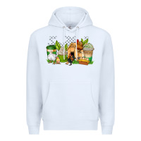 White chicken coffee cups Premium Hoodie - AdoDesignShop