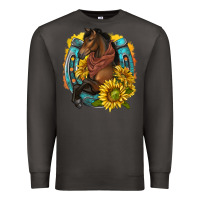 Smoke western horse with horseshoe Premium Sweatshirt - texasbilliewilder