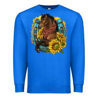 True Royal western horse with horseshoe Premium Sweatshirt - texasbilliewilder