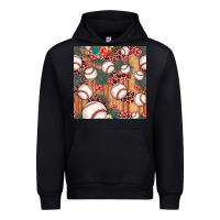 Black baseball leopard seamless pattern Urban Hoodie - JahusDesignShop