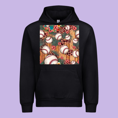 Baseball Leopard Seamless Pattern Urban Hoodie Designed By Jahusdesignshop