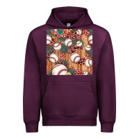 Mauve Wine baseball leopard seamless pattern Urban Hoodie - JahusDesignShop