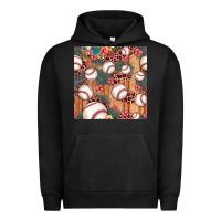 Pigment Black baseball leopard seamless pattern Urban Hoodie - JahusDesignShop