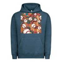 Pigment Midnight Navy baseball leopard seamless pattern Urban Hoodie - JahusDesignShop