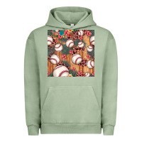 Pigment Oil Green baseball leopard seamless pattern Urban Hoodie - JahusDesignShop