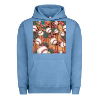 Pigment Pebble Blue baseball leopard seamless pattern Urban Hoodie - JahusDesignShop