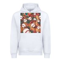 White baseball leopard seamless pattern Urban Hoodie - JahusDesignShop