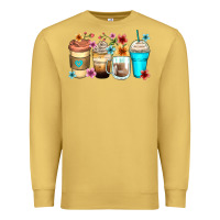 Antique Gold flowers with coffee Premium Sweatshirt - Zillion Design Studio
