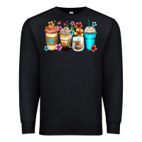 Black flowers with coffee Premium Sweatshirt - Zillion Design Studio