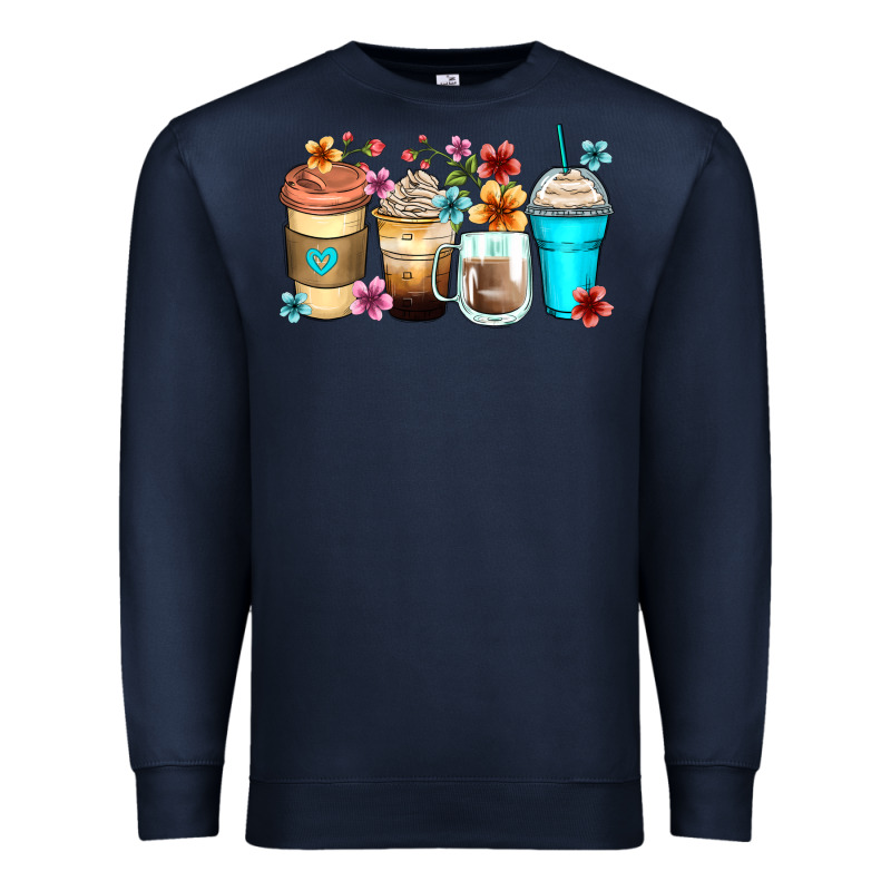 Flowers With Coffee Premium Sweatshirt by Zillion Design Studio | Teevron