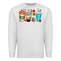 Oatmeal Heather flowers with coffee Premium Sweatshirt - Zillion Design Studio