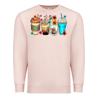 Pale Pink flowers with coffee Premium Sweatshirt - Zillion Design Studio