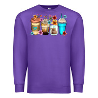 Purple flowers with coffee Premium Sweatshirt - Zillion Design Studio