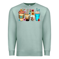 Seafoam flowers with coffee Premium Sweatshirt - Zillion Design Studio