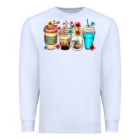 White flowers with coffee Premium Sweatshirt - Zillion Design Studio