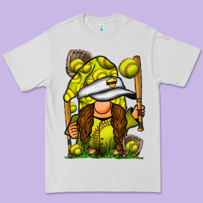 Softball Gnome Premium Tee Designed By Sublimationcraftshop