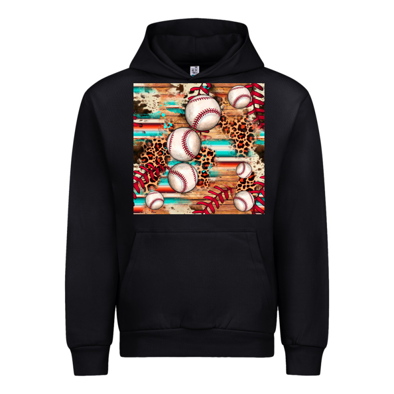 Baseball Leopard Cowhide Turquoise Seamless Pattern Urban Hoodie by JahusDesignShop | Teevron