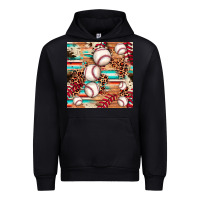 Black baseball leopard cowhide turquoise seamless pattern Urban Hoodie - JahusDesignShop