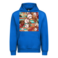 Cobalt baseball leopard cowhide turquoise seamless pattern Urban Hoodie - JahusDesignShop