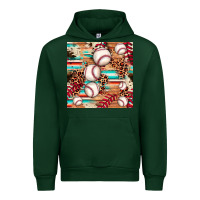 Forest Green baseball leopard cowhide turquoise seamless pattern Urban Hoodie - JahusDesignShop