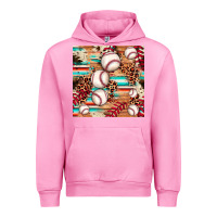 Fuchsia Pink baseball leopard cowhide turquoise seamless pattern Urban Hoodie - JahusDesignShop