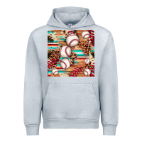 Heather Grey baseball leopard cowhide turquoise seamless pattern Urban Hoodie - JahusDesignShop