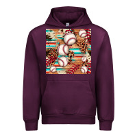 Mauve Wine baseball leopard cowhide turquoise seamless pattern Urban Hoodie - JahusDesignShop