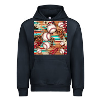 Navy baseball leopard cowhide turquoise seamless pattern Urban Hoodie - JahusDesignShop