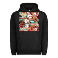 Pigment Black baseball leopard cowhide turquoise seamless pattern Urban Hoodie - JahusDesignShop