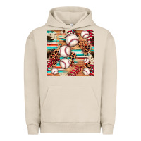 Pigment French Oak baseball leopard cowhide turquoise seamless pattern Urban Hoodie - JahusDesignShop