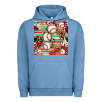 Pigment Pebble Blue baseball leopard cowhide turquoise seamless pattern Urban Hoodie - JahusDesignShop