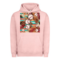 Pigment Salmon baseball leopard cowhide turquoise seamless pattern Urban Hoodie - JahusDesignShop