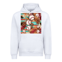 White baseball leopard cowhide turquoise seamless pattern Urban Hoodie - JahusDesignShop