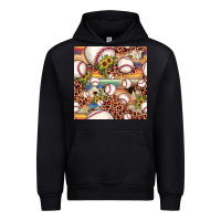 Black baseball leopard cowhide sunflower seamless pattern Urban Hoodie - JahusDesignShop