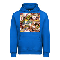 Cobalt baseball leopard cowhide sunflower seamless pattern Urban Hoodie - JahusDesignShop